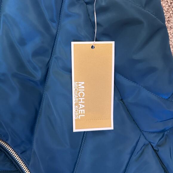 Michael Kors Women's Quilted Vest Full Zip Luxe Teal Size S - Small - NWT $125 - Picture 12 of 15